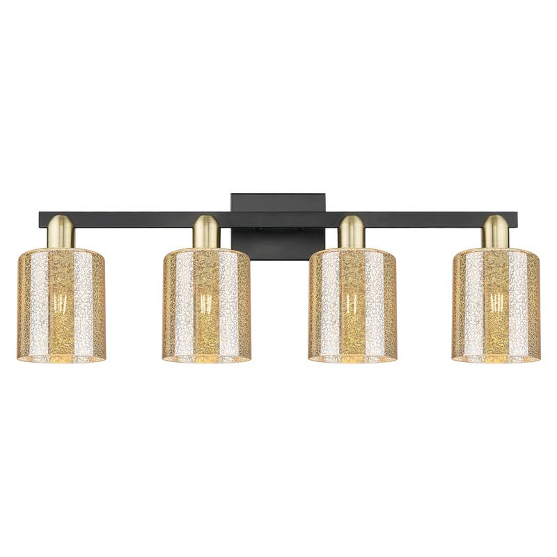 Innovations Lighting 716-4W-11-32 Cobbleskill Vanity Cobbleskill 4 - Black Antique Brass / Mercury