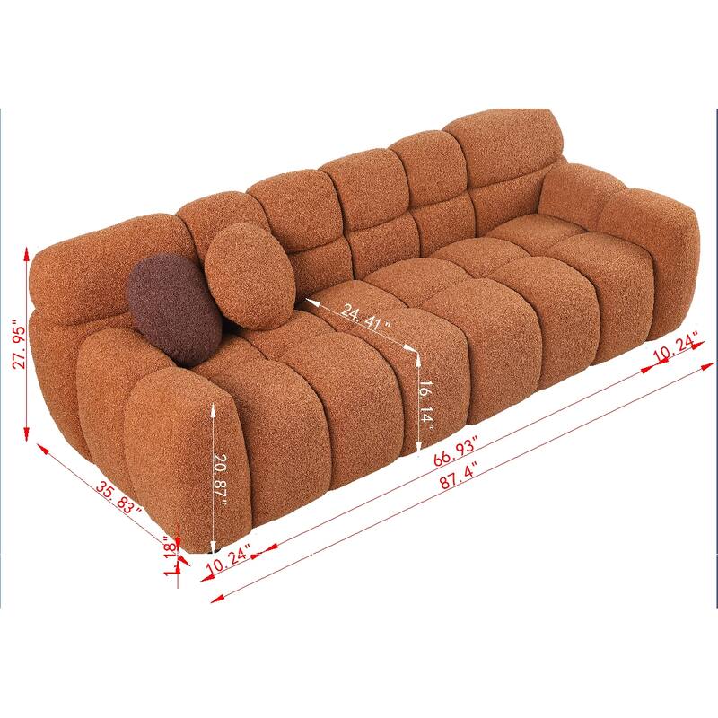 Modern ergonomic marshmallow sofa for living room