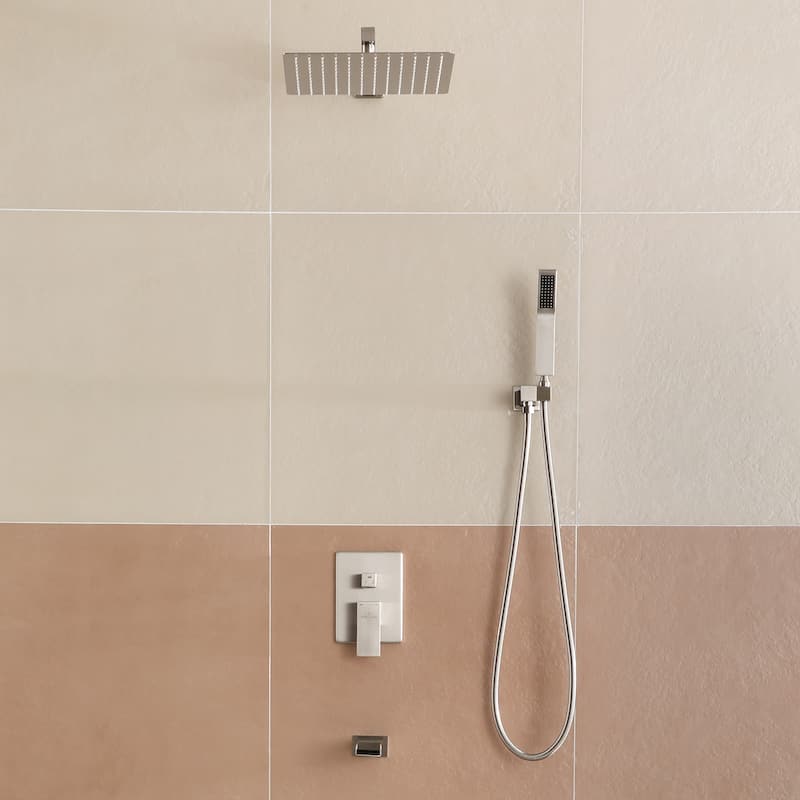 3-Function 10/12-In Wall Mounted Shower System with Handheld Shower