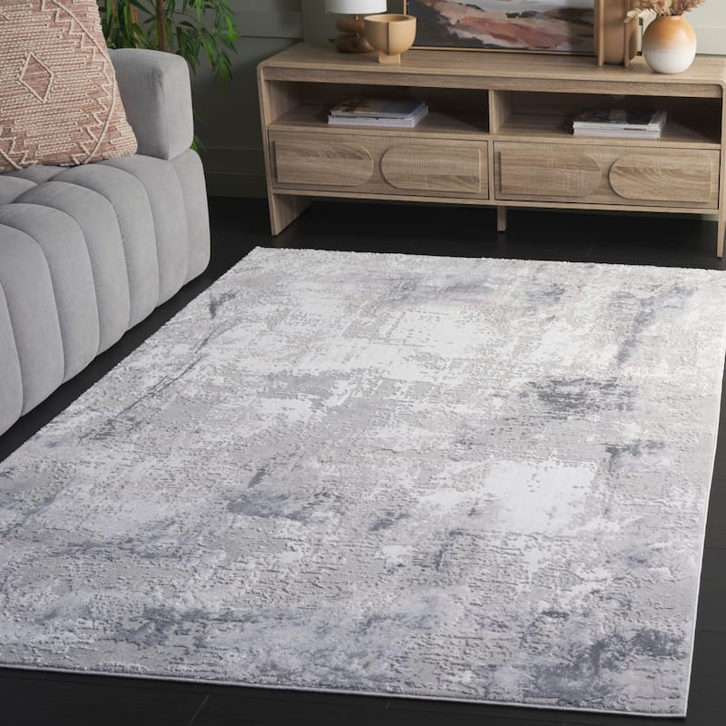 SAFAVIEH Slate Jelline Modern Abstract Rug - Grey/Ivory - 5'3" x 7'6"