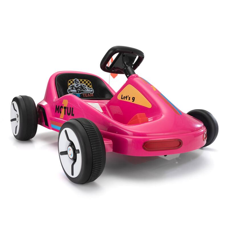 12V Kids Ride-On Go Kart with LED Lights, Bluetooth Music, Pedal Control and Parental Remote Control, For 3-8 Years Old