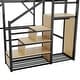 preview thumbnail 45 of 98, Metal Loft Bed with Wooden Stairs Built-in Storage Shelves and Wardrobe, High Loft Bed Frame with Side Grid Storage Rack