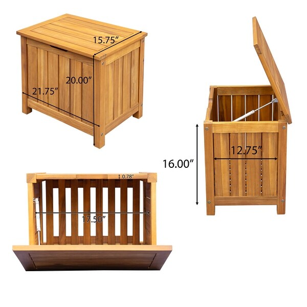 Christopher Knight Home Michael Acacia Wood Outdoor Deck Box - On