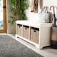SAFAVIEH Lonan White 3-drawer Wicker Storage Bench - 47" W x 16.1" L x 19.9" H