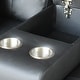 preview thumbnail 4 of 8, Genesis Black PVC Fabric Sofa Loveseat Living Room Set with LED Lights, USB Charger, Storage Console, Cupholder, Tufted Cushions