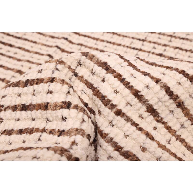 ECARPETGALLERY Hand-knotted Pak Finest Marrakesh Ivory Wool Rug - 8'1 x 10'2