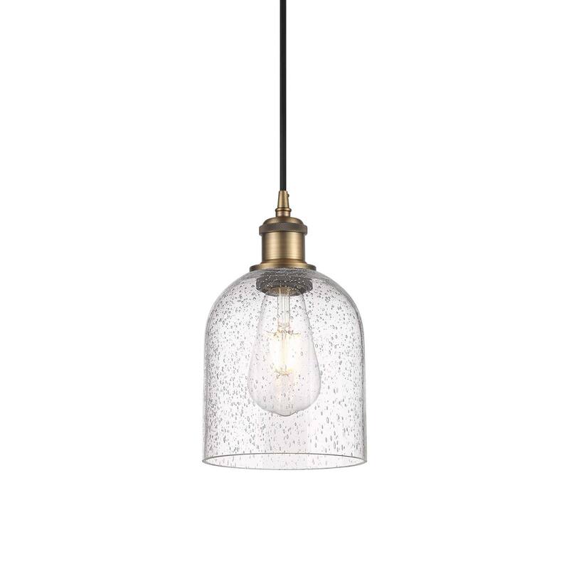 Innovations Lighting 516-1P-10-6 Bella Pendant Bella 6" Wide Mini - Brushed Brass / Seedy