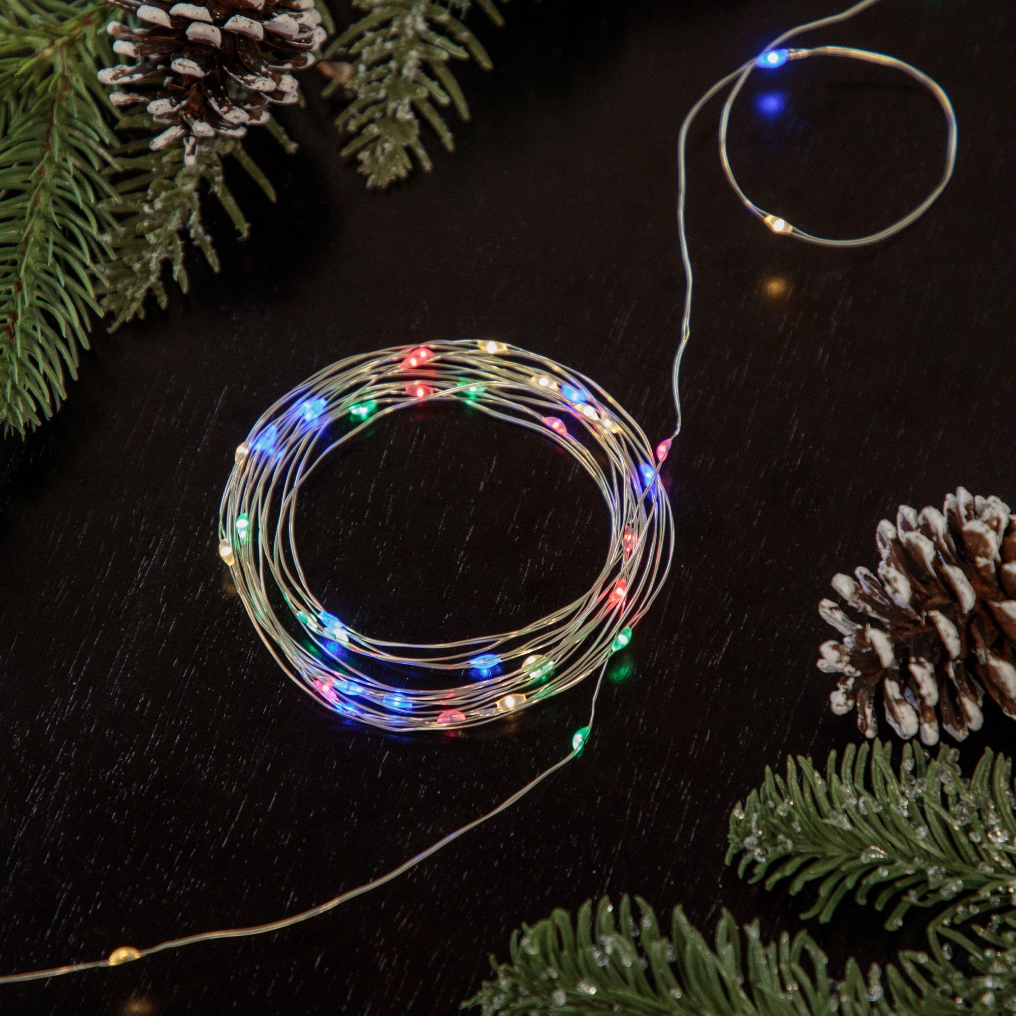 20-Count LED Micro Fairy Christmas Lights - 6ft Copper Wire
