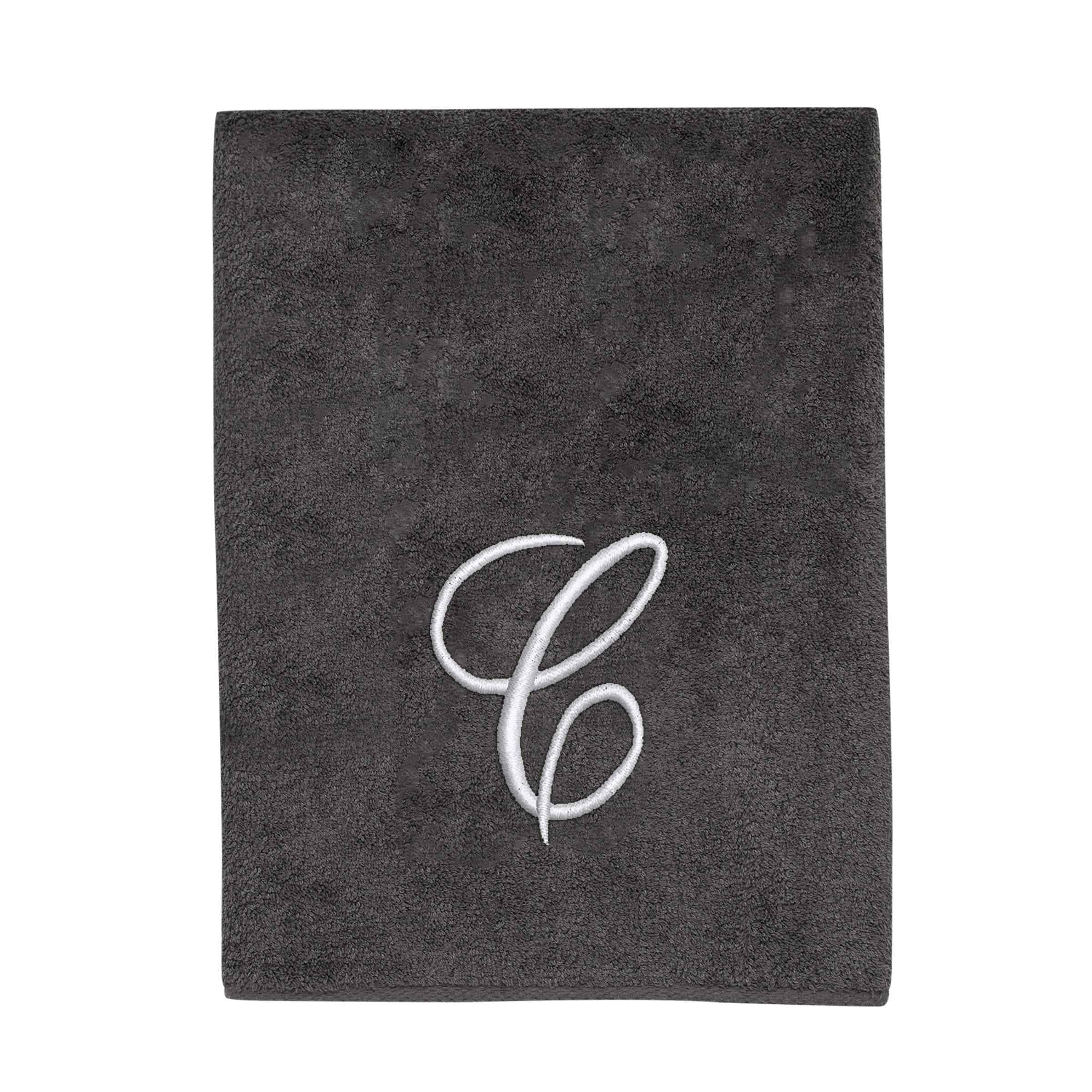 Avanti Linens Granite Silver Script Monogram Bath Towel Letter C Bath Towel Bed Bath Beyond 41212042