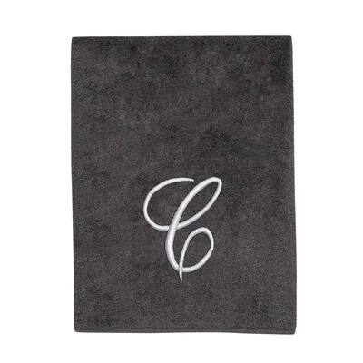 Avanti Linens Granite/Silver Script Monogram Bath Towel Letter C - Bath Towel