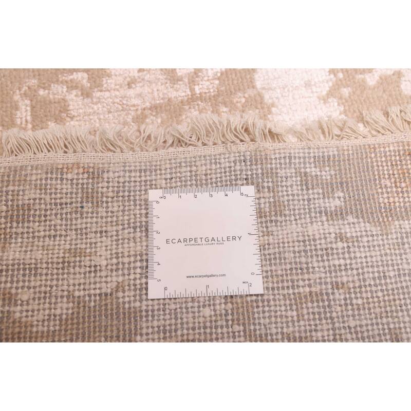 ECARPETGALLERY Hand-knotted Legacy Tan Silk, Wool Rug - 2'6 x 12'2