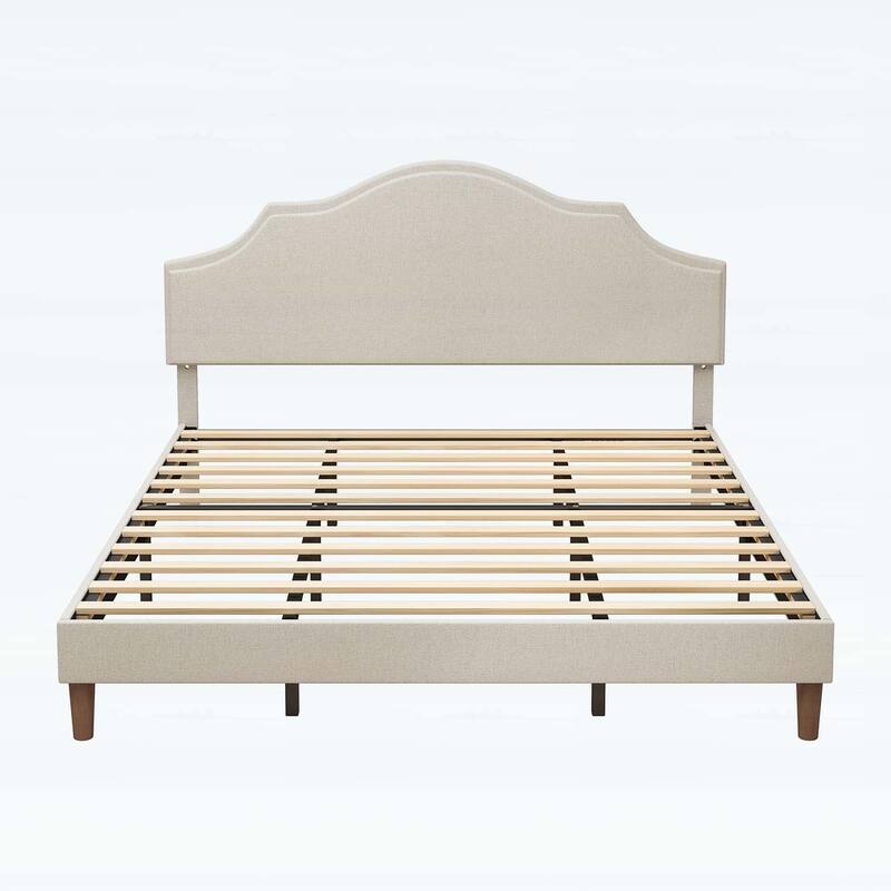 Sleek Platform Bed with Adjustable Headboard for Apartments,Guest rooms