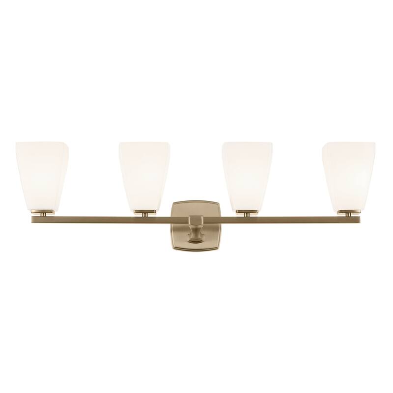 Kichler Lighting Marant 33.25" 4-Light Vanity Light with Opal Glass in Champagne Bronze