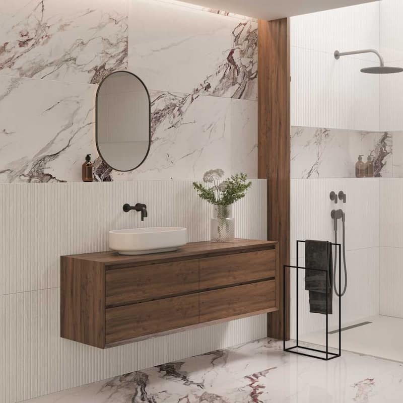 Marqueterie 24x48 Porcelain Textured Ribbed Tile - Floor, Wall - Large Format