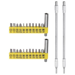 2 Set(26pcs) Screwdriver Bit Set with 300mm Flexible Extension Bit ...
