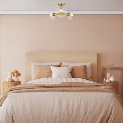 Litto 14.75 in. 3-Light Brushed Gold Modern Semi Flush Mount Light