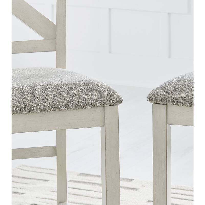 Signature Design by Ashley Robbinsdale Gray/White Counter Height Dining Table and 2 Bar stools and Bench