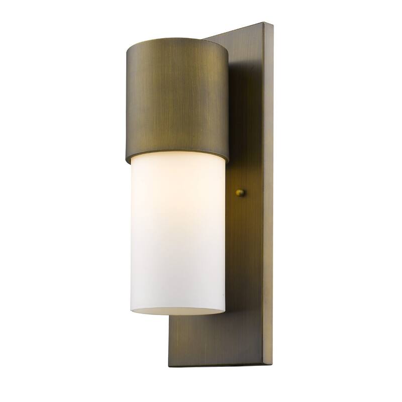 Modern White Wall Light with Cylindrical Opal Glass for Home Decor - 5.75” x 6” x 16”