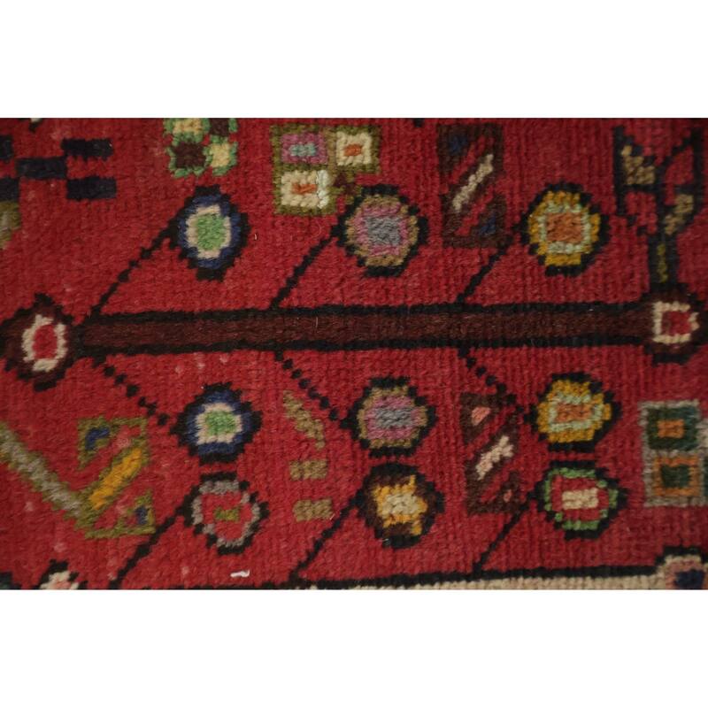 Hand Knotted Oriental 100% Wool Carpet Traditional Tribal Red Tabriz Runner Rug - 12' 4'' X 3' 7''