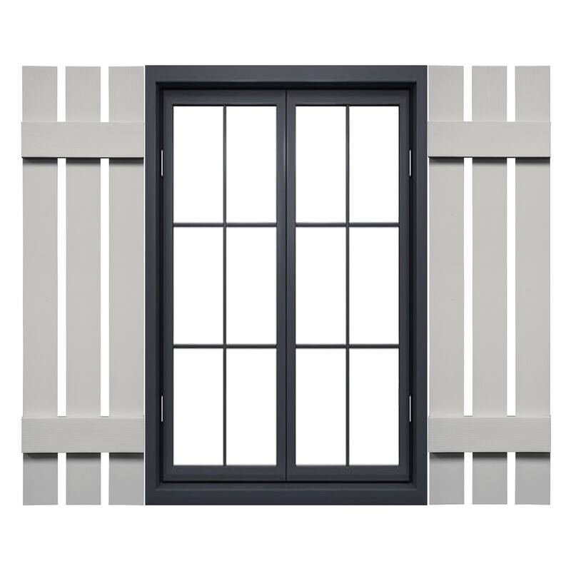 Mid-America Vinyl, Standard Size Three Board Spaced Shutters - 12"W x 47"H - 030 - Paintable