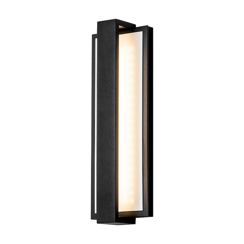 13.5" Modern Industrial Black Square Wall Light Waterproof IP54 Integrated LED Outdoor Wall Light