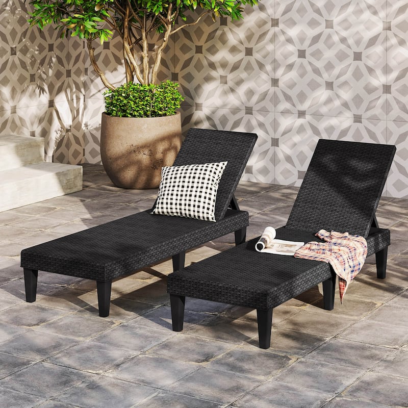 Costway 1/2 PCS Outdoor Chaise Lounger Chair 3-Position Reclining - See Details