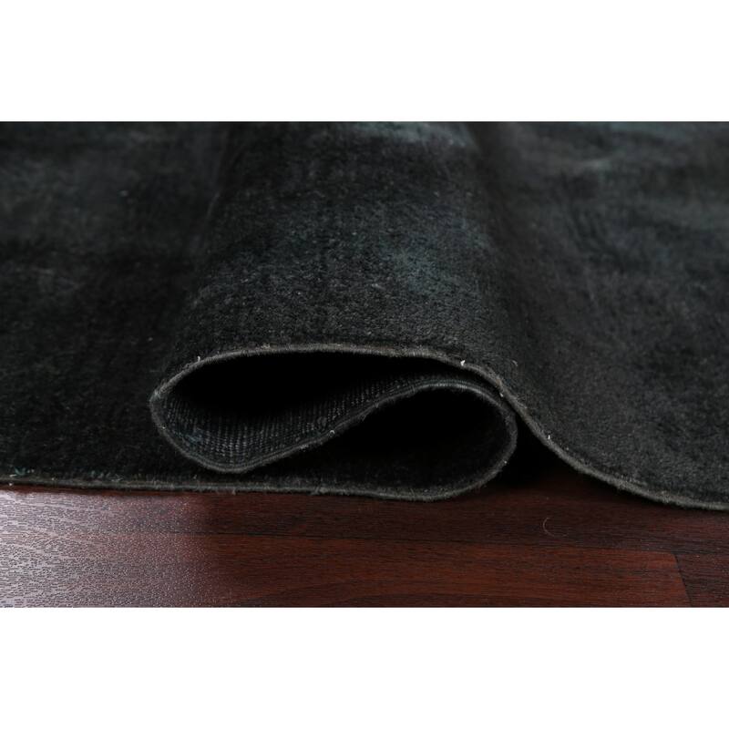 Hand Knotted Oriental 100% Wool Carpet Tribal Contemporary Black Gabbeh (kashkoli) Area Rug - 6' 0'' X 3' 11''