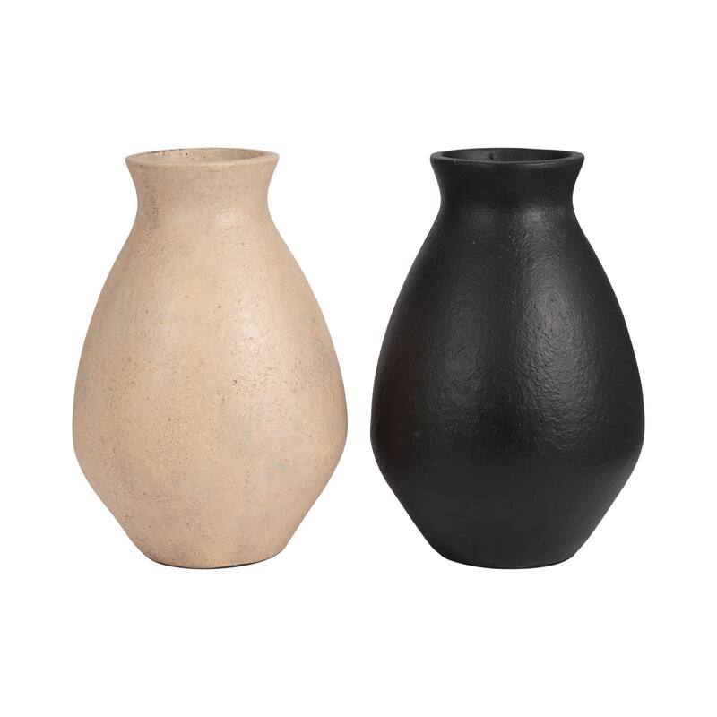 Sagebrook Home Terracotta, 16" Unique Vase, Round, Textured, Serenity/Mysterious, Great gift idea