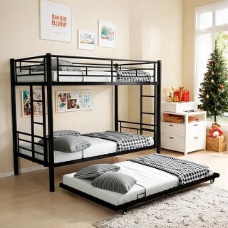 Heavy-Duty Twin over Twin Bunk Bed with Trundle