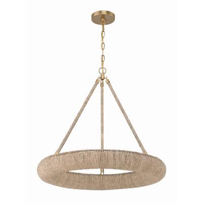 Oakley 1 Light Soft Gold Chandelier - 24"W x 3.5"H x 24"D