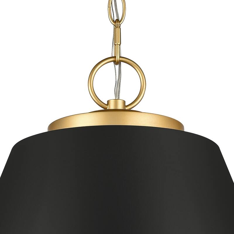Elk Home Vellus Matte Black With Black Metal Shade 3 Light Pendant