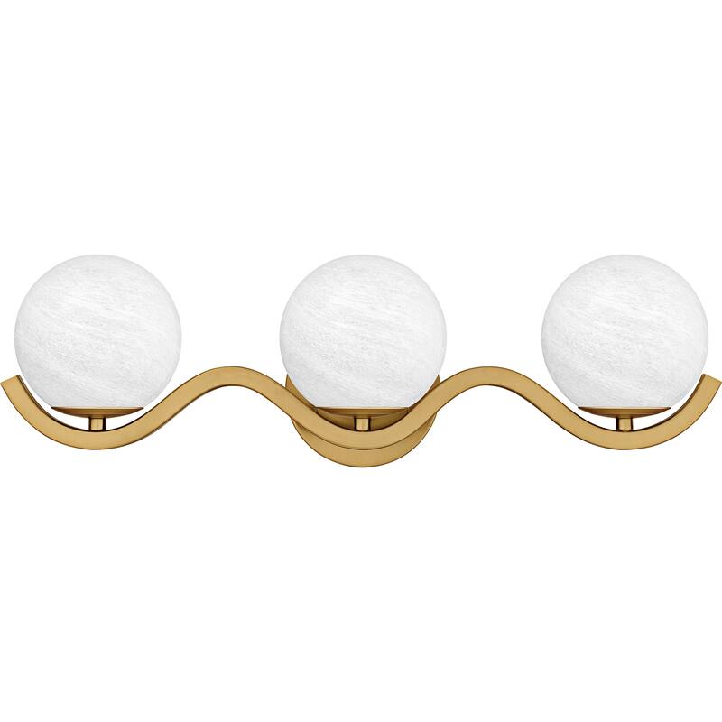 Spherical 3-Light Aged Brass Bath Light