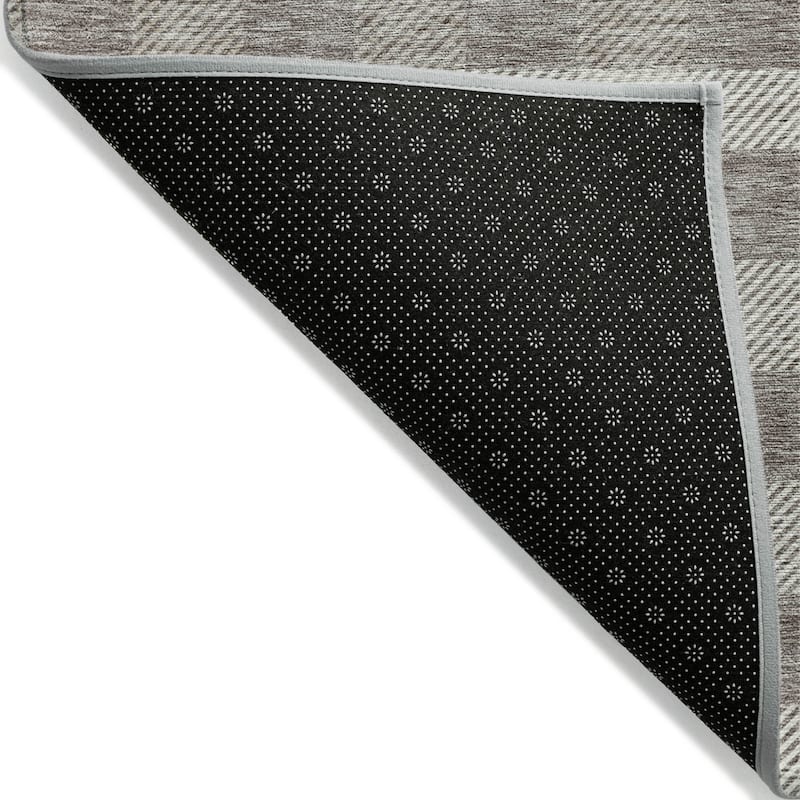 HomeRoots Plaid Transitional Rectangle Outdoor Rug