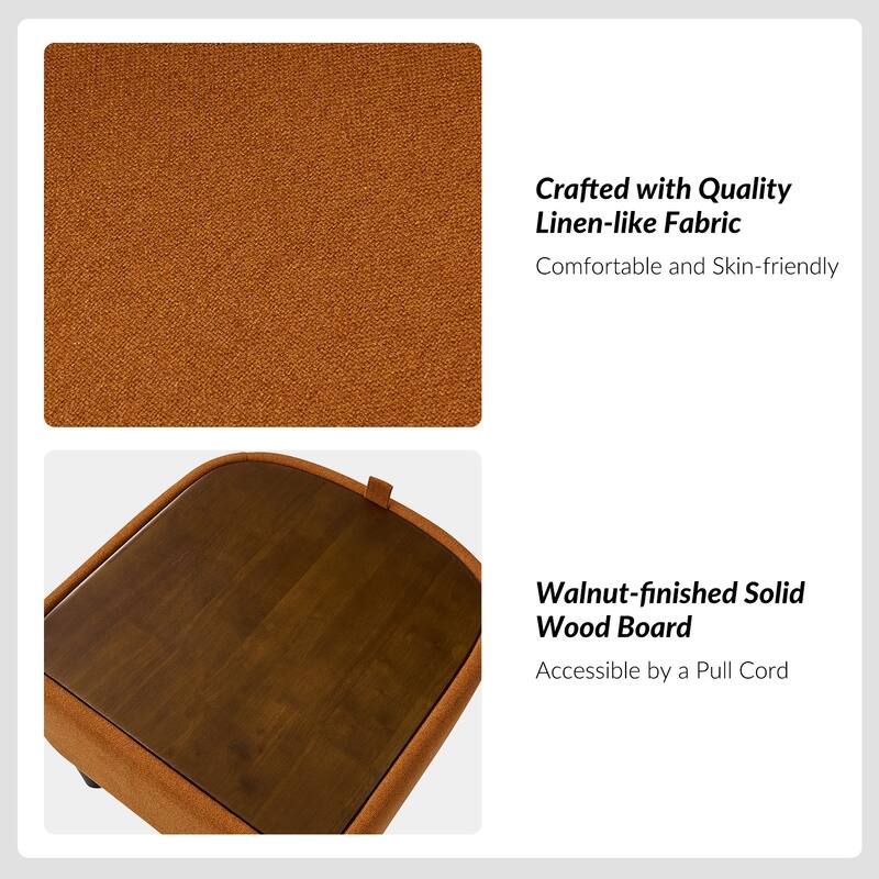 Arturo Modern Upholstered Armchair with Storable Removable Leg Ottoman Set of 2 by HULALA HOME