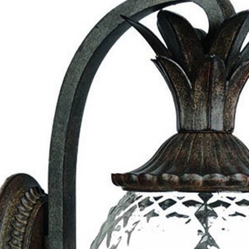 Aluminum Flush Mount Light with Pineapple Glass Shade3 Light LED - 12.50” x 9.50” x 21.75” (D x W x H)