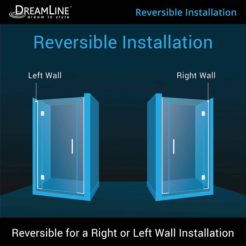 DreamLine Unidoor-X 38 1/2-39 in. W x 72 in. H Frameless Hinged Shower Door - 38.5" - 39" W