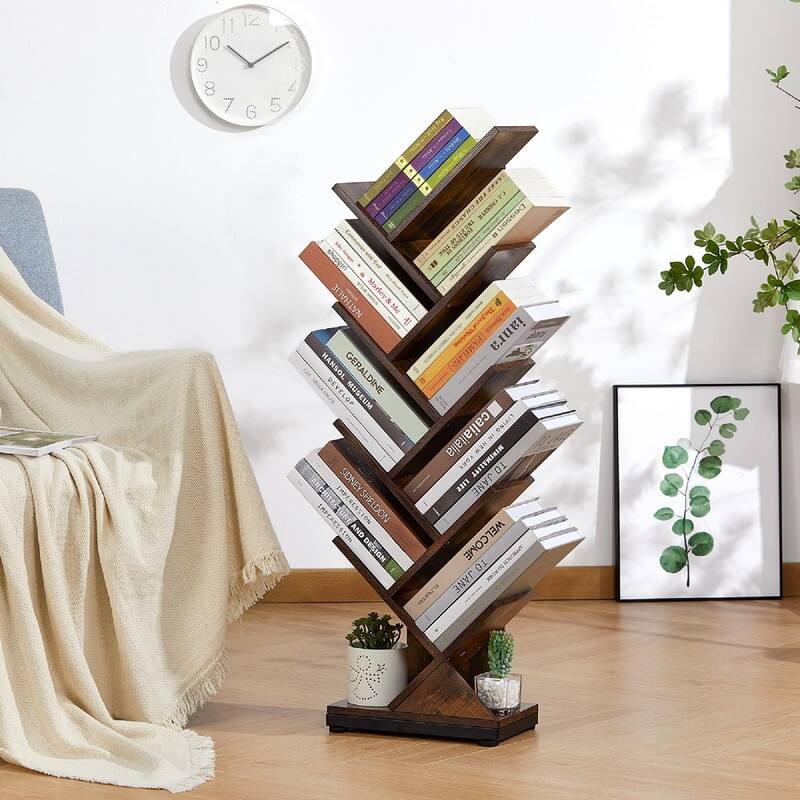 9 Tier Tree Bookshelf - 11.8"D x 7.4"W x 38.4"H