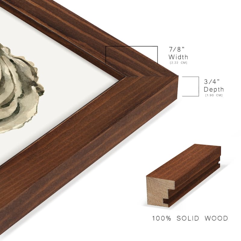 Neutral Oyster Study I -Framed Print w/glass-Cherry Red
