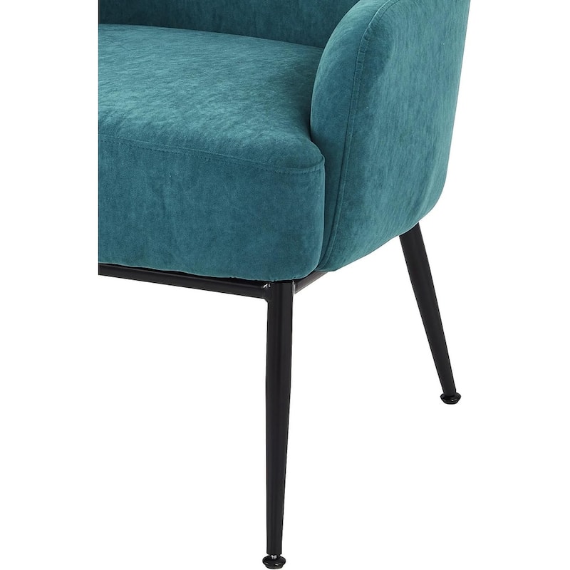 US Pride Furniture Velvet Armchair Solid and Engineered Wood with Black Metal Legs Dense Foam and Heavy Webbing