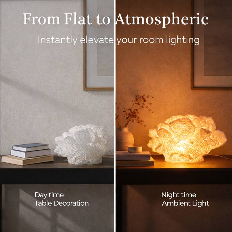 Aria Home Coral Cloud Table Lamp Sculpted Sandstone Accent Lighting