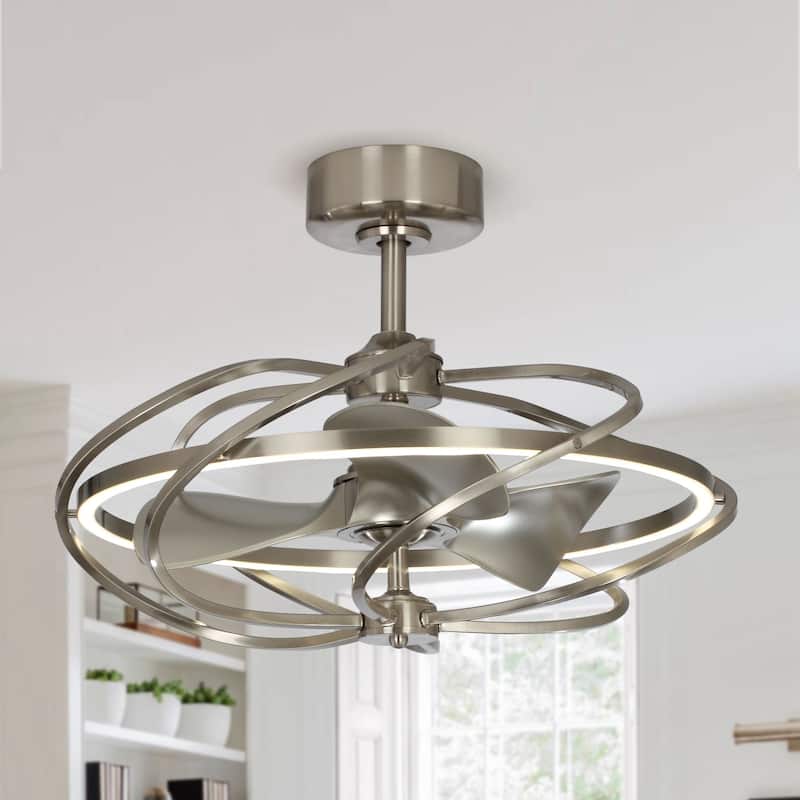 Solstice Stain Nickel 27-inch Reversible 3-Blades Ceiling Fan - N/A