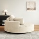 preview thumbnail 26 of 89, GDFStudio - Lavelle Corduroy 360 Degree Swivel Chair Fluffy Modern Sleeper