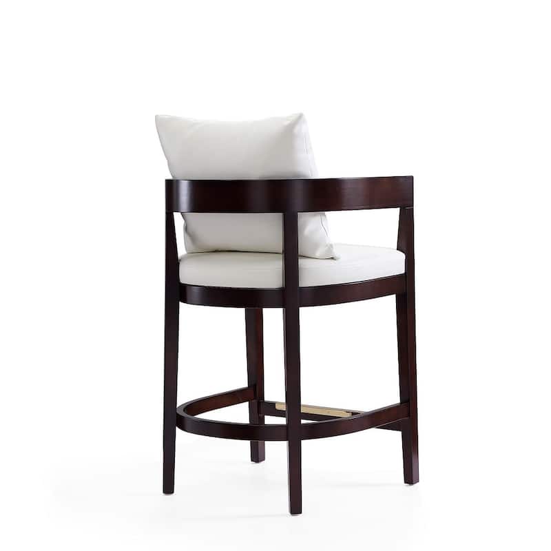 Manhattan Comfort Ritz 34 in. Dark Walnut Beech Wood Counter Height Bar Stool (Set of 2)