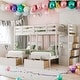 preview thumbnail 1 of 38, Modern Full Over Twin&Twin Triple Bunk Bed with Drawers and Guardrails,Solid Construction for Kids