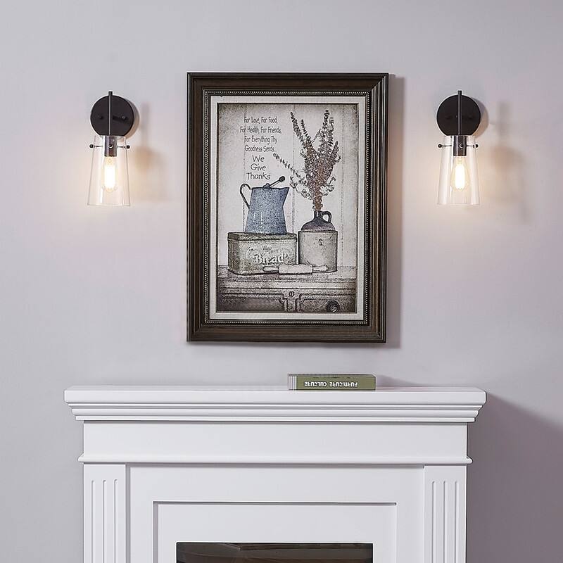 KAWOTI Modern Wall Sconce Set with Clear Shade(Set of 2)