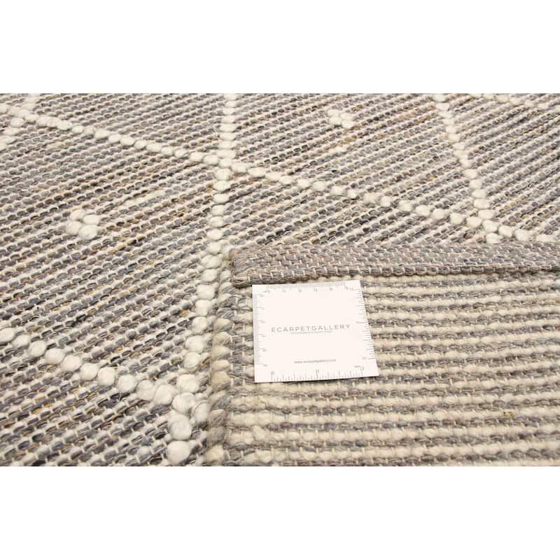 ECARPETGALLERY Braid weave Sienna Grey Wool Rug - 5'2 x 7'6