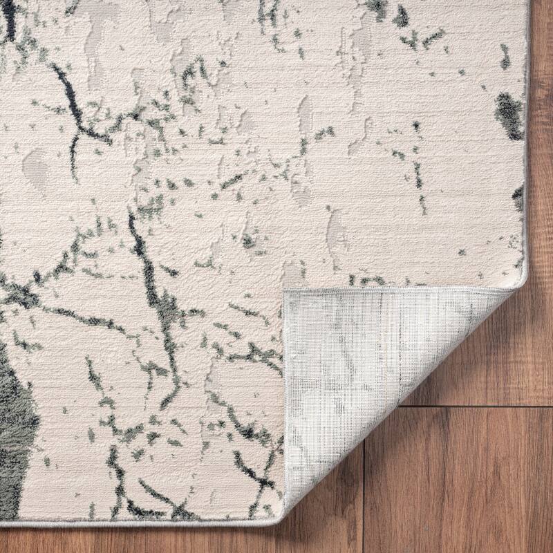 Sevita Ivory Abstract Modern/Contemporary Area Rug