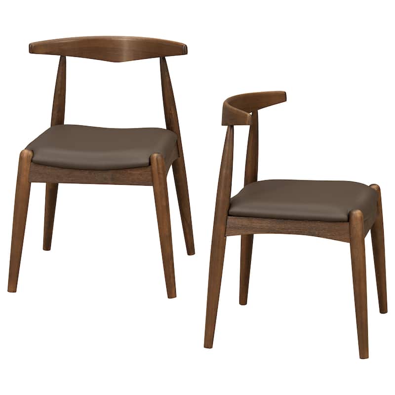 Christopher Knight Home - Walden Vintage Solid Wood Upholstered Dining Chair Set of 2 with Ergonomic Backrest