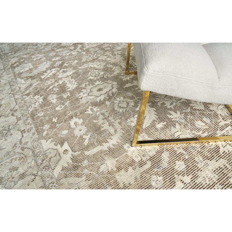 EXQUISITE RUGS Tuscany Hand-loomed Wool/Bamboo Silk Brown Area Rug.