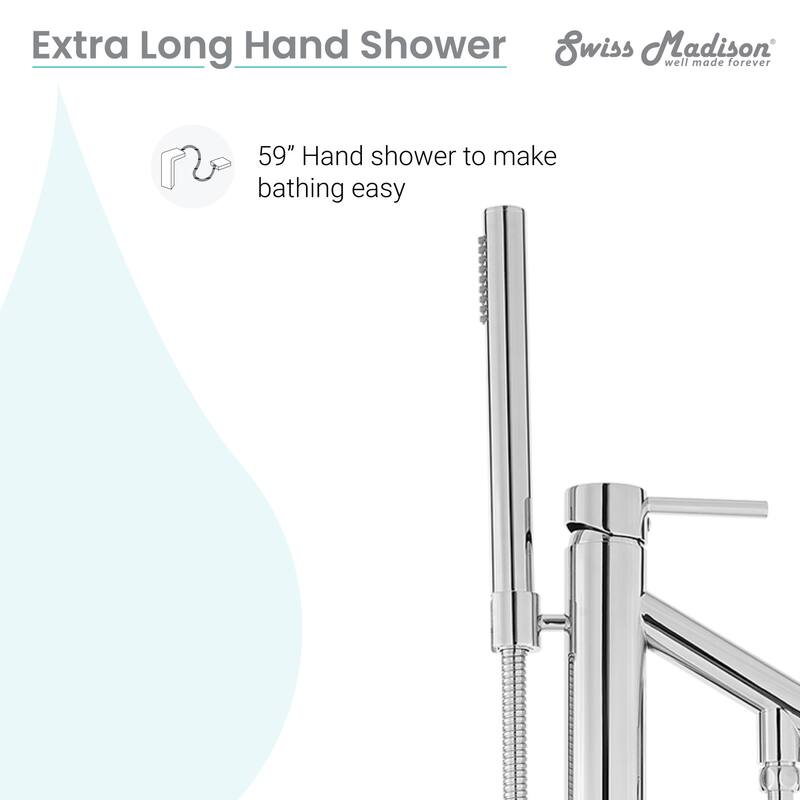 Swiss Madison SM-FF10 Plaisir Floor Mounted Tub Filler – Includes Hand